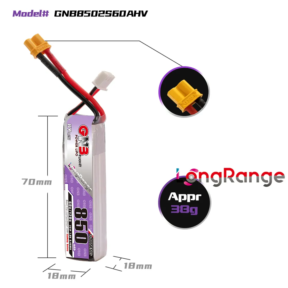 가오넹 GNB 리포 배터리 850mAh 2S 7.6V  - Drone Kit Long Range 리뷰 및 가격